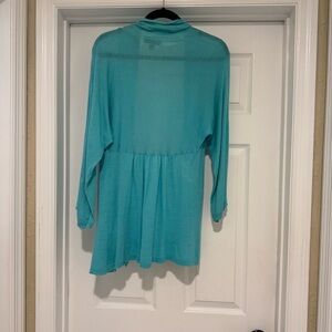 Turquoise 3/4 Sleeve Cardigan